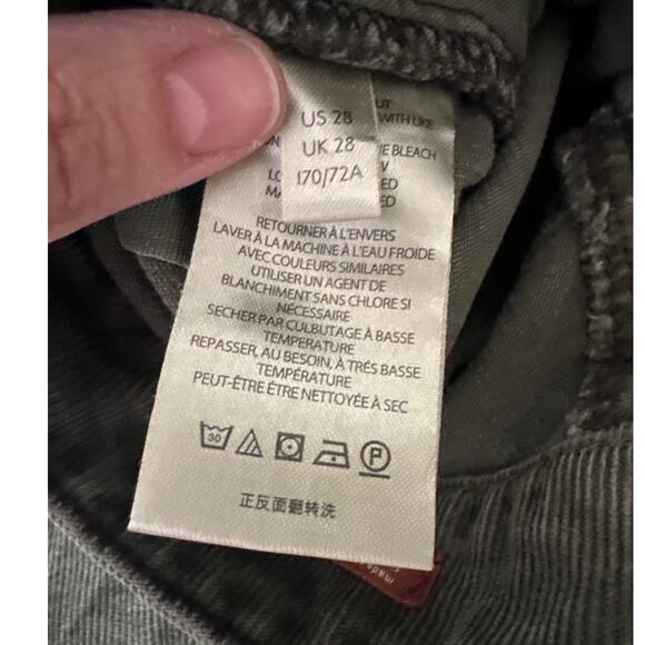 Anthropologie Pilcro the Annie Wide-Leg Corduroy Pants Green Size 28 - Picture 7 of 9